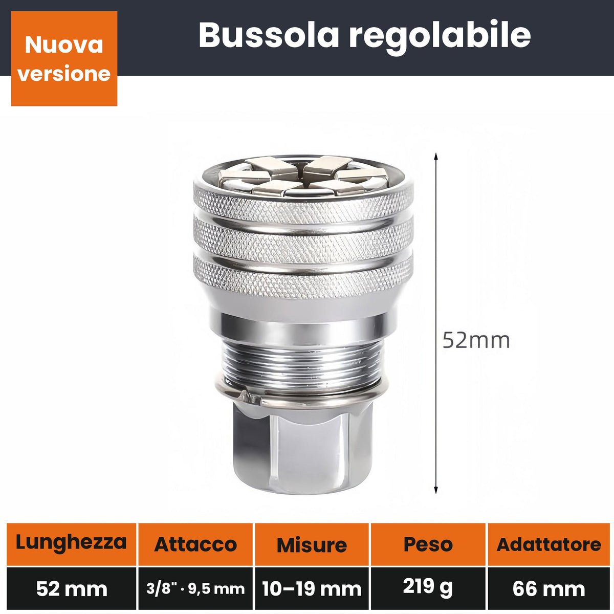 Bussola regolabile: misure e caratteristiche